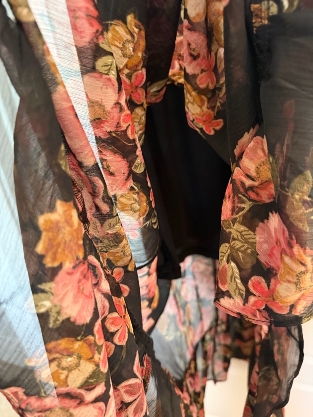 Maurices Black Maxi Dress with Pink Floral Print - Picture 6 of 8